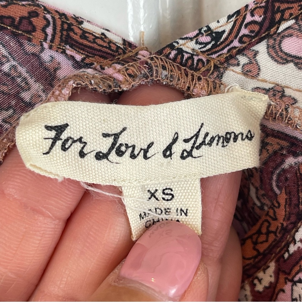 FOR LOVE & LEMONS Romy Tank Dress Lilac Paisley Maxi Dress Sz. XS - Picture 12 of 14